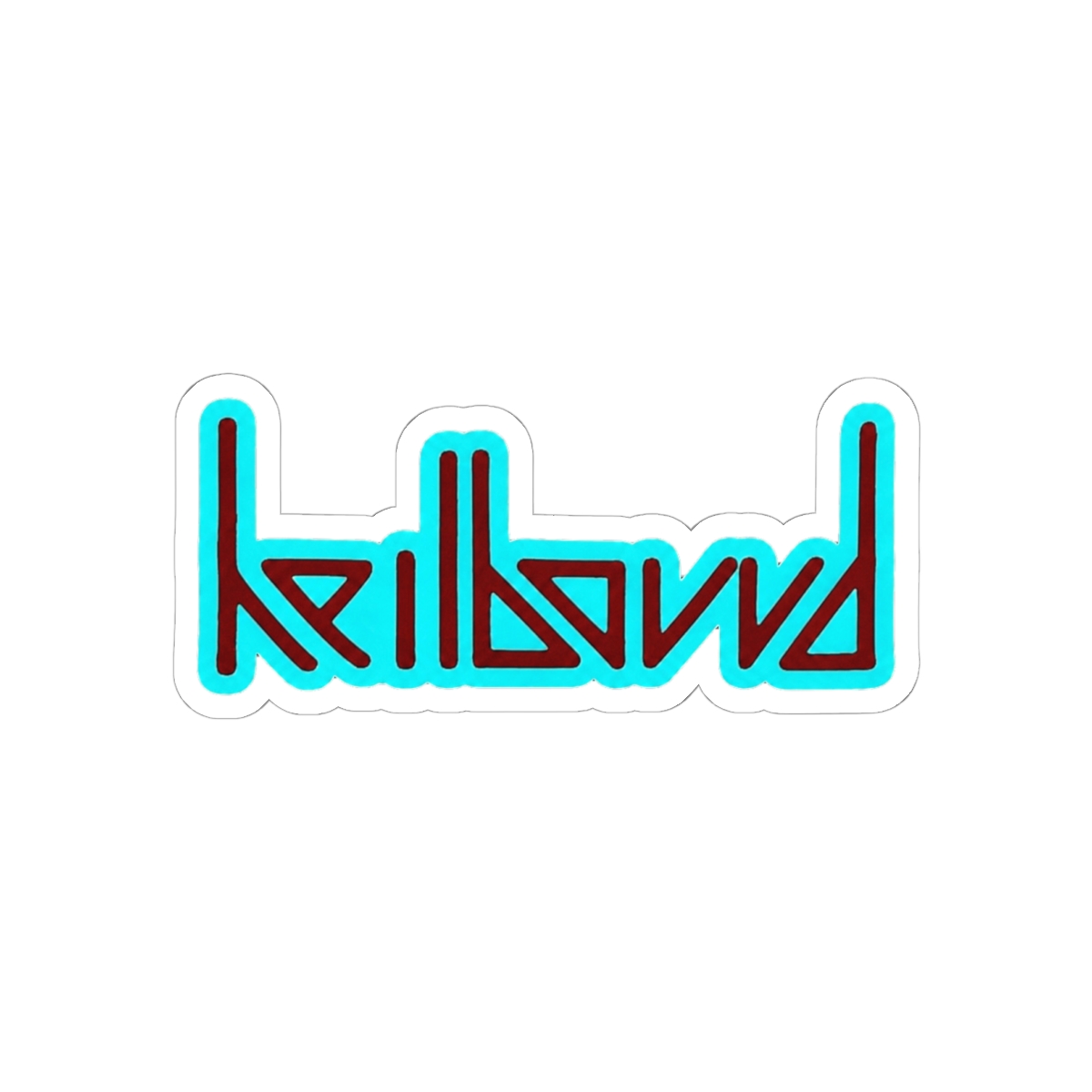 Hellbound - White/Teal/+ Sticker